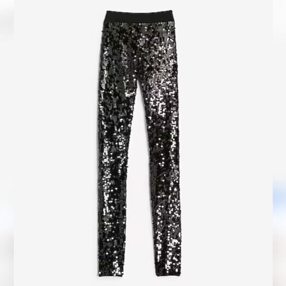 NWT Express All Over Sequin Holiday Party Club Whimsigoth Festival  Pants - Picture 4 of 9